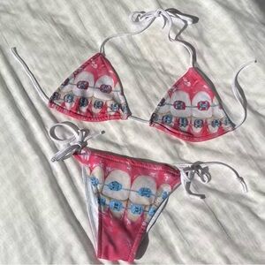Brace Face Teeth Dentist Dental Bikini Weird Strange Streetwear Weirdcore Punk